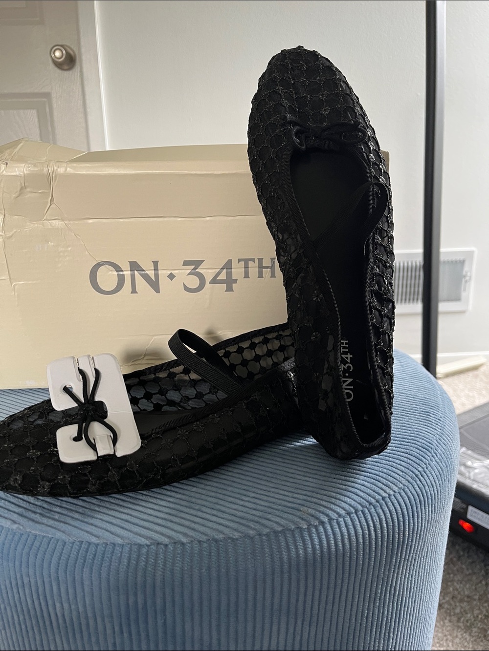 ON 34TH Black Women's Ballet Flats